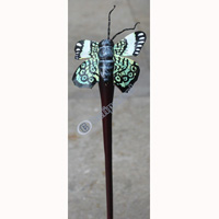 Hair Stick, Made From Leather Wiith Sono Wood