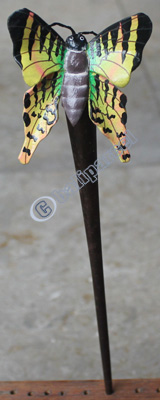 Hair Stick, Made From Leather Wiith Sono Wood