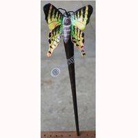 Hair Stick, Made From Leather Wiith Sono Wood