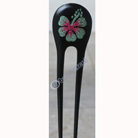 Wooden Handpainted Hair Ornament 