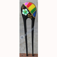 Wooden Handpainted Hair Ornament 