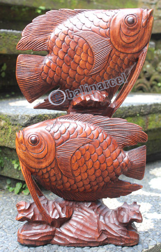 Wooden Fish, Hand Carved From Suar Wood
