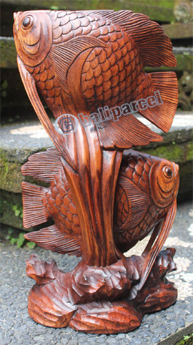 Wooden Fish, Hand Carved From Suar Wood