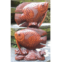 Wooden Fish, Hand Carved From Suar Wood