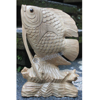 Wooden Fish, Hand Carved From Waru Wood