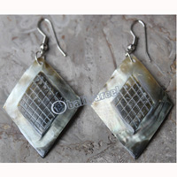 Earring, Made From Shell With Carving