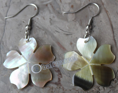 Earring, Made From Shell With Carving