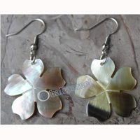 Earring, Made From Shell With Carving