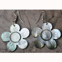 Earring, Made From Shell With Carving