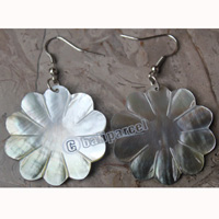 Earring, Made From Shell With Carving