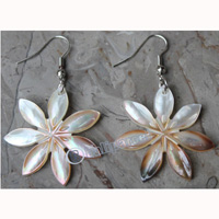 Earring, Made From Shell With Carving
