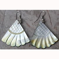 Earring, Made From Shell With Carving