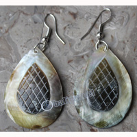 Earring, Made From Shell With Carving
