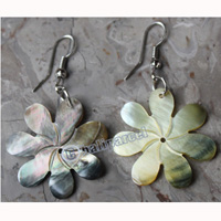 Earring, Made From Shell With Carving
