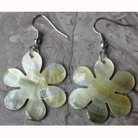 Earring, Made From Shell With Carving