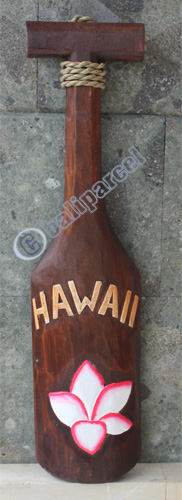 Wooden Tiki Paddle, Hand Carved From Albesia Wood