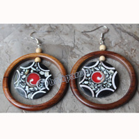 Earring, Made From Shell With Sono Wood