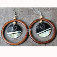 Earring, Made From Shell With Sono Wood