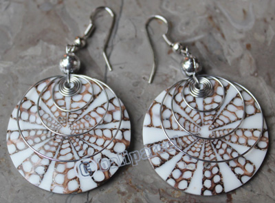 Earring, Made From Shell With Resin