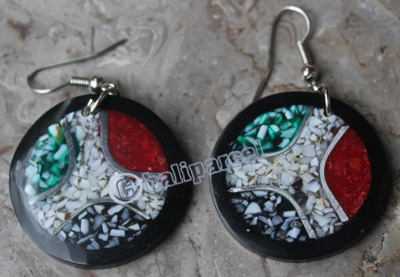 Earring, Made From Shell With Resin