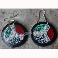 Earring, Made From Shell With Resin