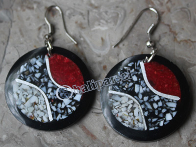 Earring, Made From Shell With Resin