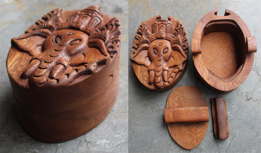Wooden Box, Hand Carved From Sono Wood