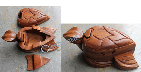 Wooden Box, Hand Carved From Suar Wood