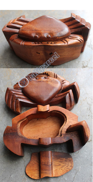 Wooden Box, Hand Carved From Suar Wood