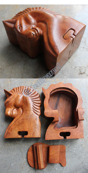 Wooden Box, Hand Carved From Suar Wood