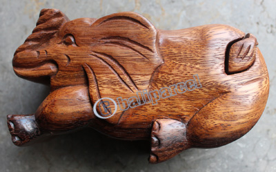 Wooden Box, Hand Carved From Suar Wood