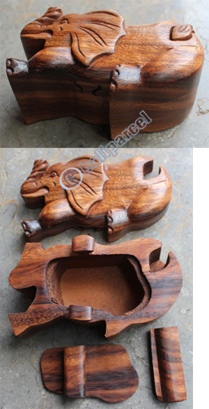 Wooden Box, Hand Carved From Suar Wood
