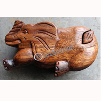 Wooden Box, Hand Carved From Suar Wood