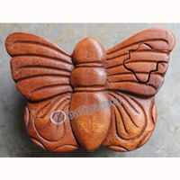 Wooden Box, Hand Carved From Suar Wood