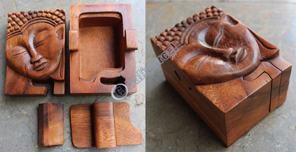 Wooden Box, Hand Carved From Suar Wood