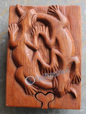 Wooden Box, Hand Carved From Suar Wood