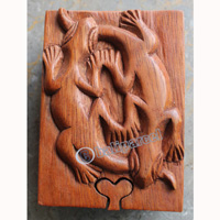 Wooden Box, Hand Carved From Suar Wood
