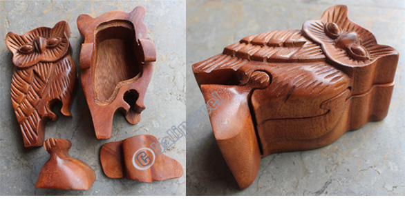 Wooden Box, Hand Carved From Suar Wood