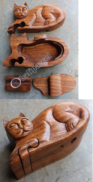 Wooden Box, Hand Carved From Suar Wood