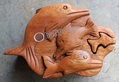 Wooden Box, Hand Carved From Suar Wood