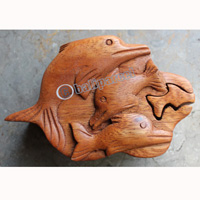 Wooden Box, Hand Carved From Suar Wood