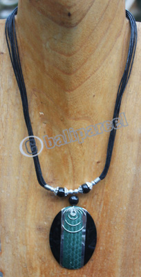 Necklace , Made From Resin And Snake Skin