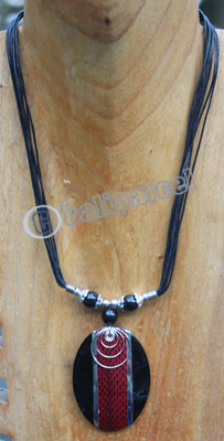 Necklace , Made From Resin And Snake Skin