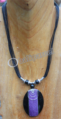 Necklace , Made From Resin And Snake Skin