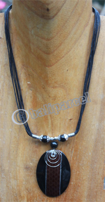 Necklace , Made From Resin And Snake Skin