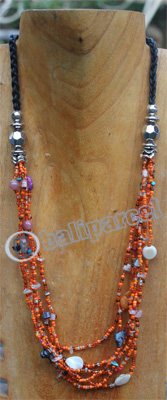 Necklace, Made From Resin And Glassbeads