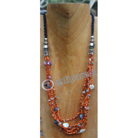 Necklace, Made From Resin And Glassbeads