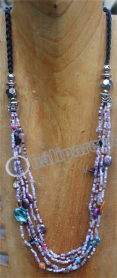 Necklace, Made From Resin And Glassbeads