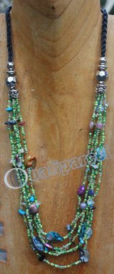 Necklace, Made From Resin And Glassbeads