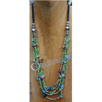 Necklace, Made From Resin And Glassbeads
